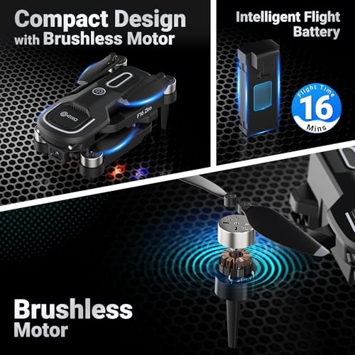 Contixo F16 Camera Drone For Kids, 360° Flip Brushless Motor 2.4G RC Quadcopter Foldable Gesture Control FPV Flying Drones with 17 Mins Intelligent Flight Time For Beginners children Indoor Outdoor - style: F16