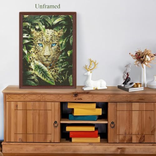Gemozaic Leopard Diamond Art Kits for Adults, 12 x 16 Inch, Unframed - color: G10025