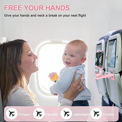 Perilogics Airplane Phone Holder Mount, Plane Travel Essentials - color: Black / Pink