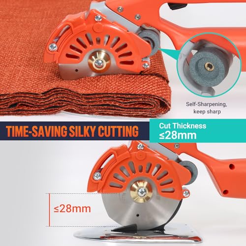 VLOXO Cordless Electric Rotary Scissors Power Fabric Cutter with 2 Battery