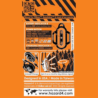HAZARD 4 Beacon Light Kit-B - LED Core - Rechargeable Wireless Strobe Device - Amber Warning Light - Battery Powered - Includes Boot Cover, SG1, Screws/Plugs, Nuts/Plugs, Charge Cable - style: Kit - B
