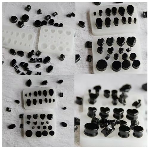 2Pcs Heart/Circle/Coffin/Teardrop Resin Mold for Tragus/Helix DIY - color: DL023_2pcs