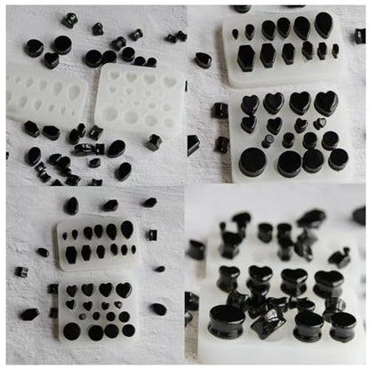 2Pcs Heart/Circle/Coffin/Teardrop Resin Mold for Tragus/Helix DIY - color: DL023_2pcs