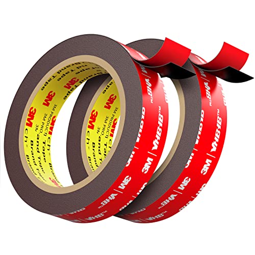 Double Sided Tape Heavy Duty (2 Pack), Waterproof Strong Mounting Adhesive Tape for Walls, Car, Home Decor, Office Decor, Made of 3M VHB Tape (16.4FT x 0.94IN) - size: 16.4FT (2 Pack)