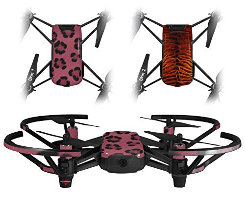 Skin Decal Wrap 2 Pack Compatible with DJI Ryze Tello Leopard Skin Pink Drone NOT Included