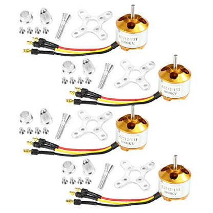 QWinOut A2212 1000KV Brushless Outrunner Motor 13T with 3.5mm Male Banana Bullet for RC DIY Aircraft Multi-Copter Quadcopter Drone (4 Pcs)