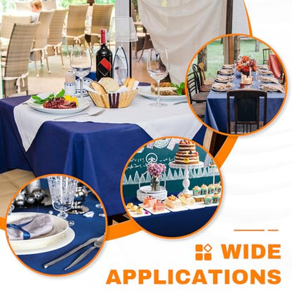 RowinsyDD 50 Pack Blue Plastic Tablecloth, Plastic Table Cloths Disposable - color: Blue