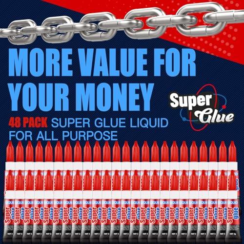 ALECPEA Super Glue, 48 X 3g, Liquid Instant Glue for Metal and Ceramic - color: Liquid