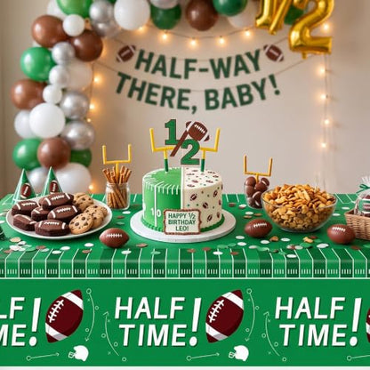 3Pcs Football Party Tablecloths Half Time Birthday Decorations - color: Half Time Football