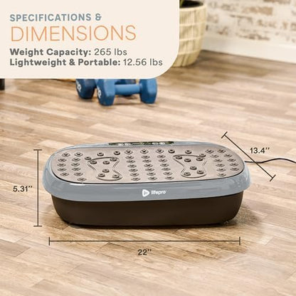Lifepro HexaPlate Lite Compact Vibration Plate with Magnetic Acupoints - color: Silver