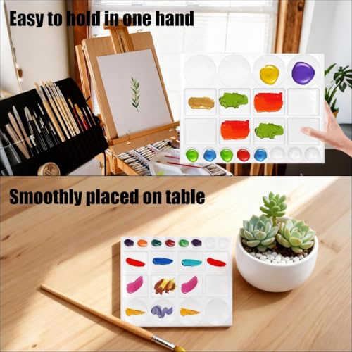 10 Pcs White Plastic Palette 20 Well Watercolor Acrylic Paint Tray