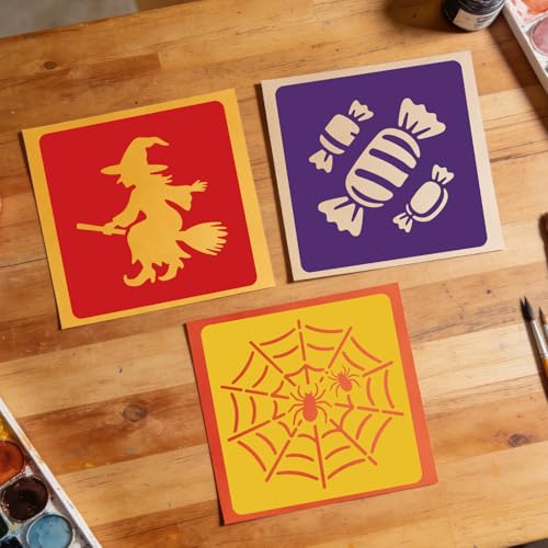 CUTHOLLOW 25 PCS Halloween Elements Painting Shape Stencils Sets - style: Halloween Elements