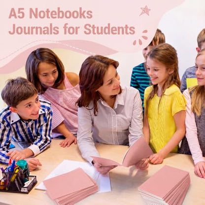 Mimorou 100 Pcs A5 Journals Notebooks Bulk,Flesh Pink,Lined - color: Flesh Pink, style: Lined