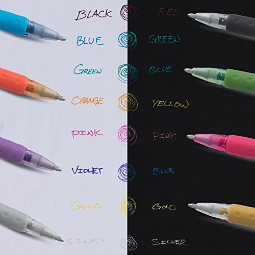 Pentel Arts Sparkle Pop Gel Pen Refill, (1.0mm), Bold Line, Silver-Light Silver Ink, Pack of 12 Refills (KF10-DZ) - color: Silver