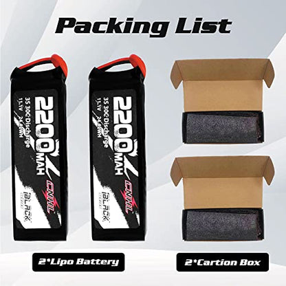 CNHL 2200mAh 3S Lipo Battery 11.1V 30C with XT60 Plug (2 Packs)