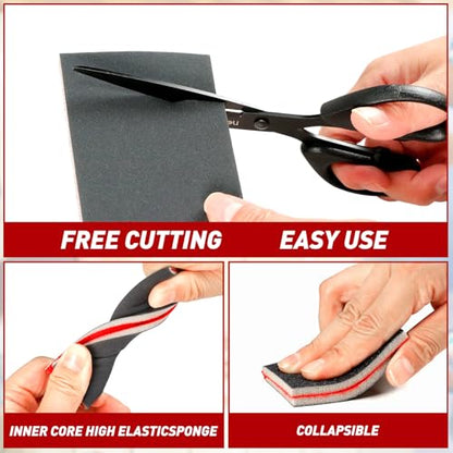 24 PCS Sanding Sponge Block 500-600 Grit Wet Dry Sandpaper for Wood Metal - color: 500-600g, size: 24 Pcs