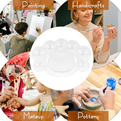 SHIDOW Foot-Shaped 8-Well Disposable Paint Palette Trays, Clear, 50 Pcs - color: 8 Well