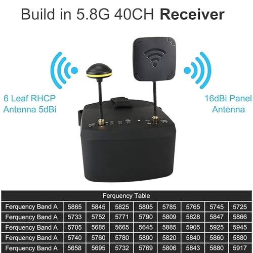 EV800D FPV Goggles with DVR 5.8G 40CH 5 Inch 800x480 Build in Antenna for Analog FPV Camera and Transmitter FPV Drone RC Car