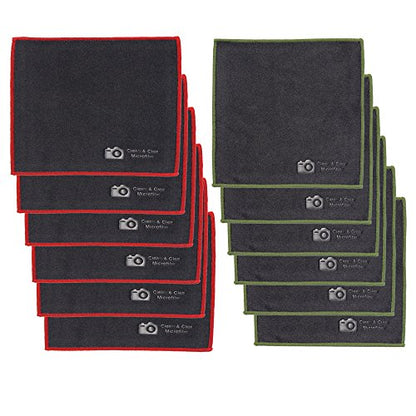 [12 Pack] Ultra Premium Quality Lens Cleaning Microfiber Cloth - Microfiber Cleaning Cloth, Camera Lens, Glasses, Screens, and All Lens.