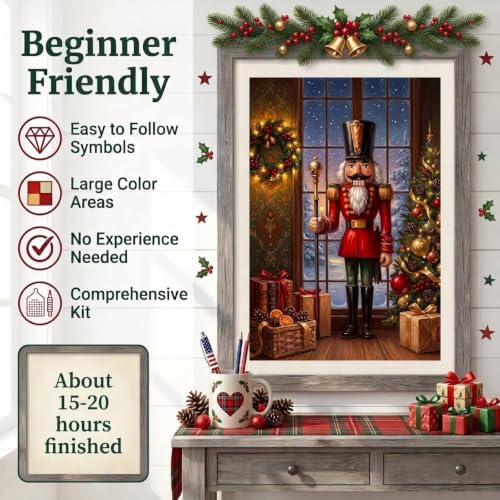 Christmas Diamond Art Kits for Adults, Holiday Nutcracker Diamond Painting - color: HS058-1