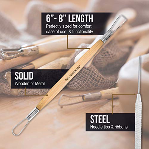 U.S. Art Supply Pottery & Clay Tools Set (12-Piece) - size: 12-Piece with Nylon Case