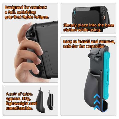 IFYOO NexGrip Ergonomic Grip Set for Nintendo Switch 2 Joycons, Grip Case Compatible with Joy Con 2 Controller, Compatible with Switch 2 Joycon, Switch 2 Accessories - Black