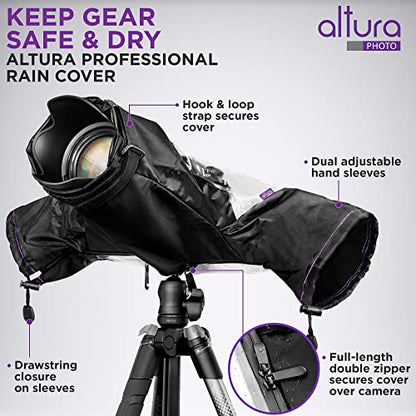 Altura Photo Camera Rain Cover, Waterproof Lens Jacket for Canon Sony Nikon