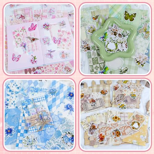 600pcs Vintage Scrapbook Paper,Junk Journal Paper,Scrapbook Supplies Kit