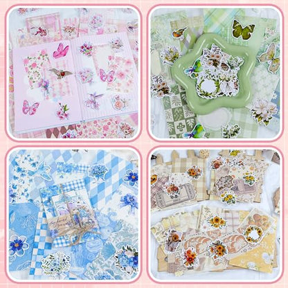 600pcs Vintage Scrapbook Paper,Junk Journal Paper,Scrapbook Supplies Kit