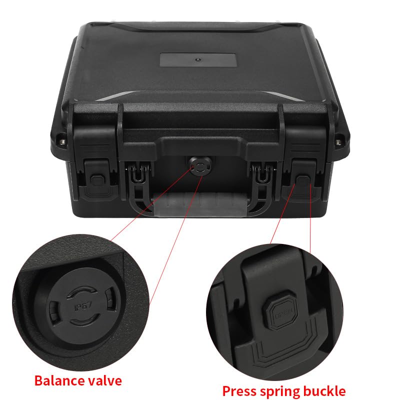 14in Heavy Duty Hard Case with DIY Customizable Foam Insert (13 x 9.8 x 6.3in Interior) - size: 14.3 x 12.2 x 6.9in