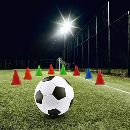 Mirepty 7 Inch Plastic Traffic Cones Sport Training Agility Marker Cone - color: Green, 24 Pack