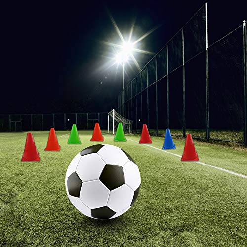 Mirepty 7 Inch Plastic Traffic Cones Sport Training Agility Marker Cone - color: Green, 12 Pack