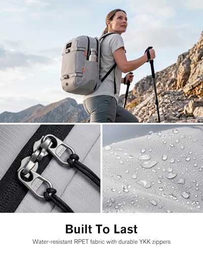 Tolaccea 30L Travel Laptop Backpack TSA Carry-On for Business Trips Commute - color: Light Gray