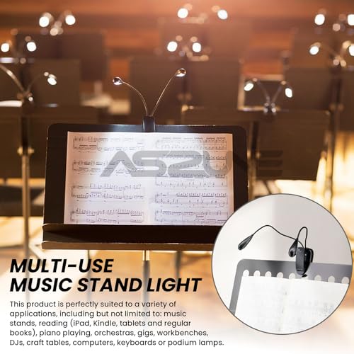Music Stand Lights Clip On 20Pack,Dual Arm USB and AAA Battery Black - color: Black, size: 20Pack