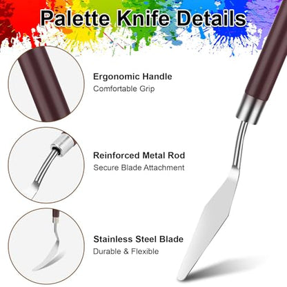 EEEKit Palette Knife for Acrylic Painting: 27PCS-Painting Tool with Brushes