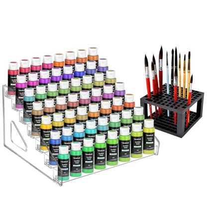 7-Layer Clear Acrylic Paint Holder Storage & Brush Organizer