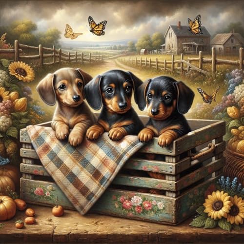 Axquilon Dog Diamond Art Kits for Adults 14x14 inch - color: Dachshund