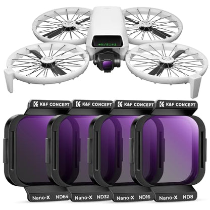 K&F CONCEPT ND Filter Kit Compatible with DJI Flip - style: ND8+ND16+ND32+ND64