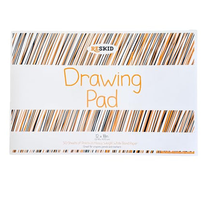 Reskid Drawing Paper Pad (12 x 18 inches) - 50 Sheets, 2-Pack Coloring Art Pads, Sketch (12x18 (2PACK)) - size: 12x18 (2PACK)
