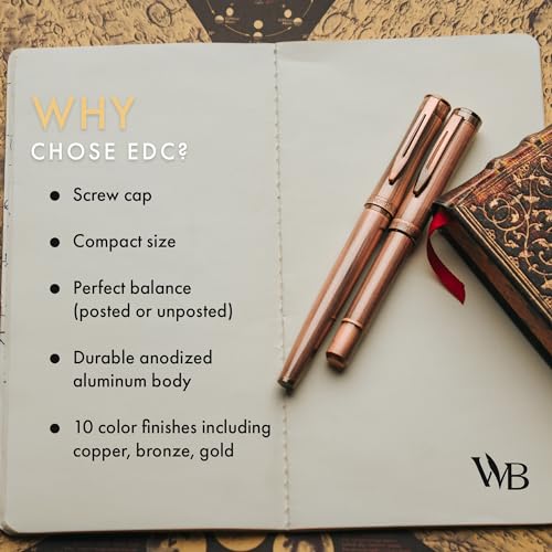 Wordsworth & Black Mini Pocket Fountain Pen for Writing, Medium Nib, Copper - color: Copper