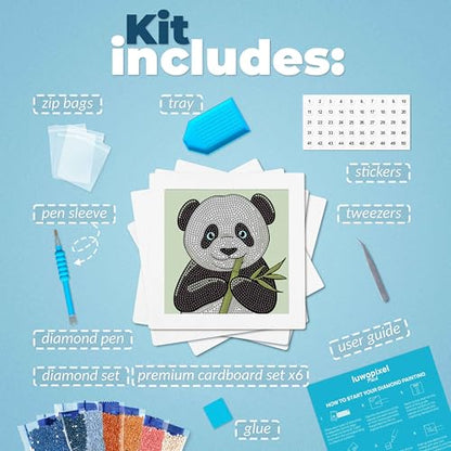 LuwoArte 6 Pack Cute Animals Diamond Art Kits for Adults Beginners - color: Cute Animals