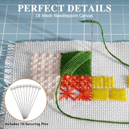 18 Mesh Needlepoint Canvas Blank,18" x 20", Interlock Needle Point Canvas Roll Blank, Cross Stitch Fabric, Cross Stitch Canvas for Embroidery Crafts - size: 18 Mesh