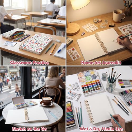 A5 Watercolor Paper Pad, 45 Sheets, 230gsm Cold Press 5.8"X8.3"