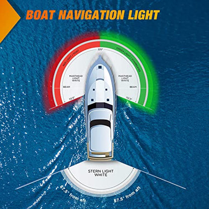 Nilight Marine Boat Navigation Light 2PCS 8LED Red Green Bow Lights - color: 8LED Navigation Light-2Pcs