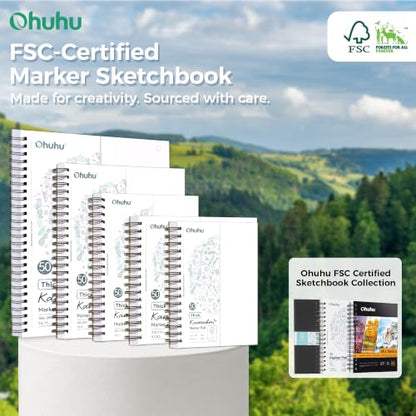 Ohuhu 11"x14" Double-Sided Bleedproof Marker Pad Art Sketchbook 50 Sheets - size: 11" x 14"
