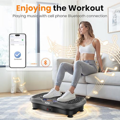 AXV Vibration Plate Exercise Machine Fitness Platform Body Vibrating Board - color: BT.PRO.GRAY