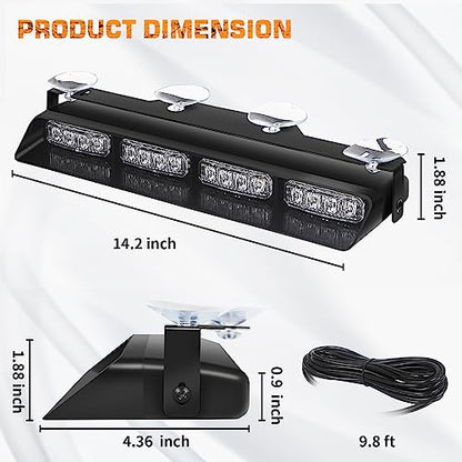 XRIDONSEN 2 in 1 2x 14 inch Strobe Light Bar - color: Purple and White