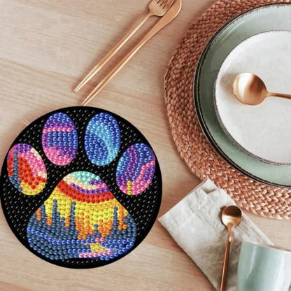 ijbnhd 8 Pcs Aurora Diamond Art Coasters Kits with Holder 4X4 Inch - color: Aurora-1