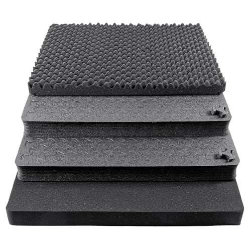 Eylar 24" X-Large Hard Case Equipped With Ragar Reconfigurable & Reusable XP Crosslinked Foam Insert, Waterproof, Shockproof For Equipment, Drones And Cameras (2 Ragar Layers) (Black) - color: Black