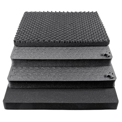 Eylar 24" X-Large Hard Case Equipped With Ragar Reconfigurable & Reusable XP Crosslinked Foam Insert, Waterproof, Shockproof For Equipment, Drones And Cameras (2 Ragar Layers) (Black) - color: Black